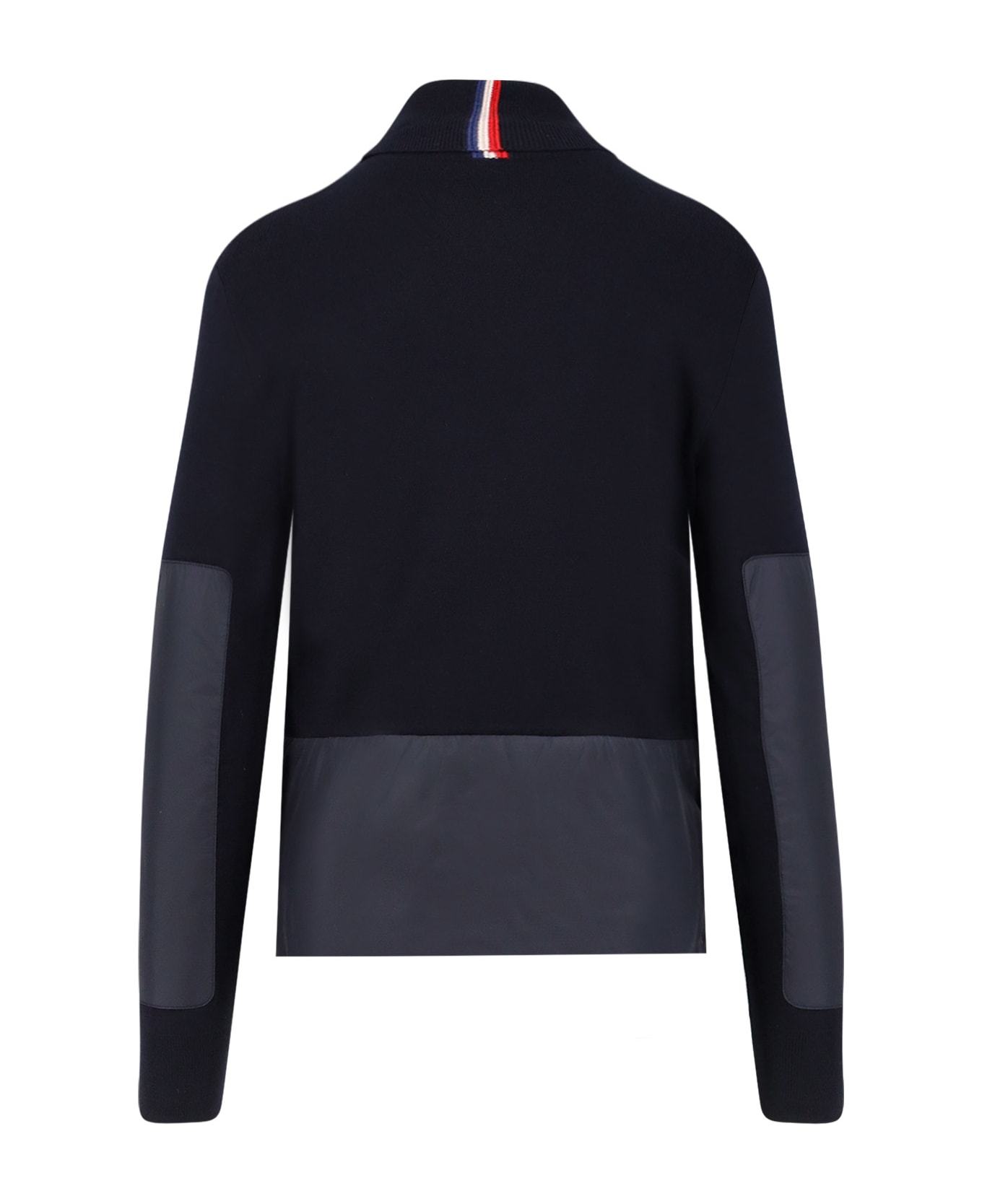 Moncler Grenoble Wool Turtleneck Sweater With Nylon Inserts - Blue