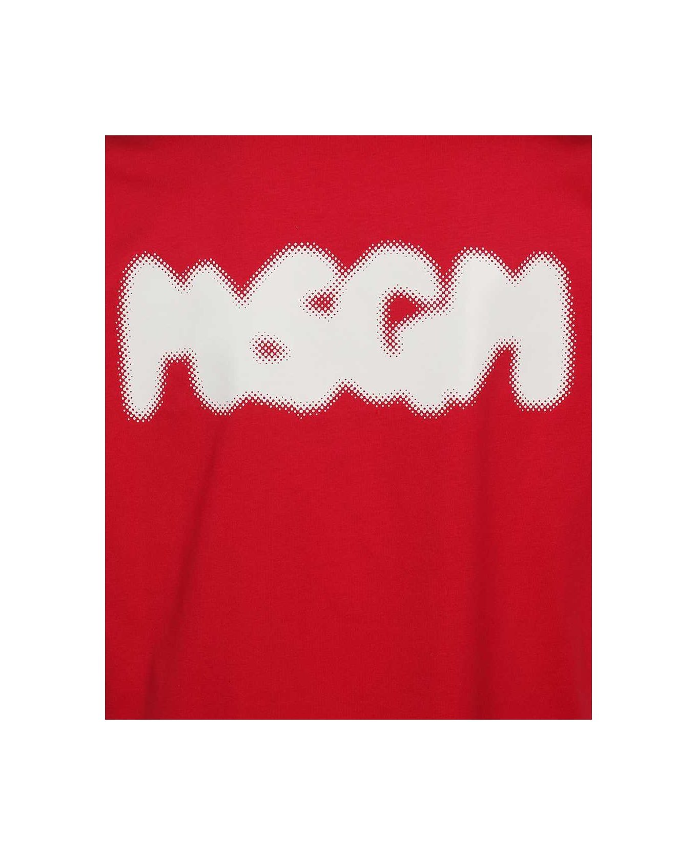 MSGM Printed Cotton T-shirt - red Tシャツ