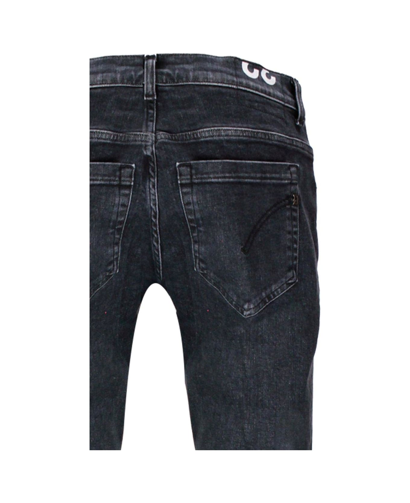 Dondup Turn-up Cuffs Stretched Jeans Dondup - BLACK