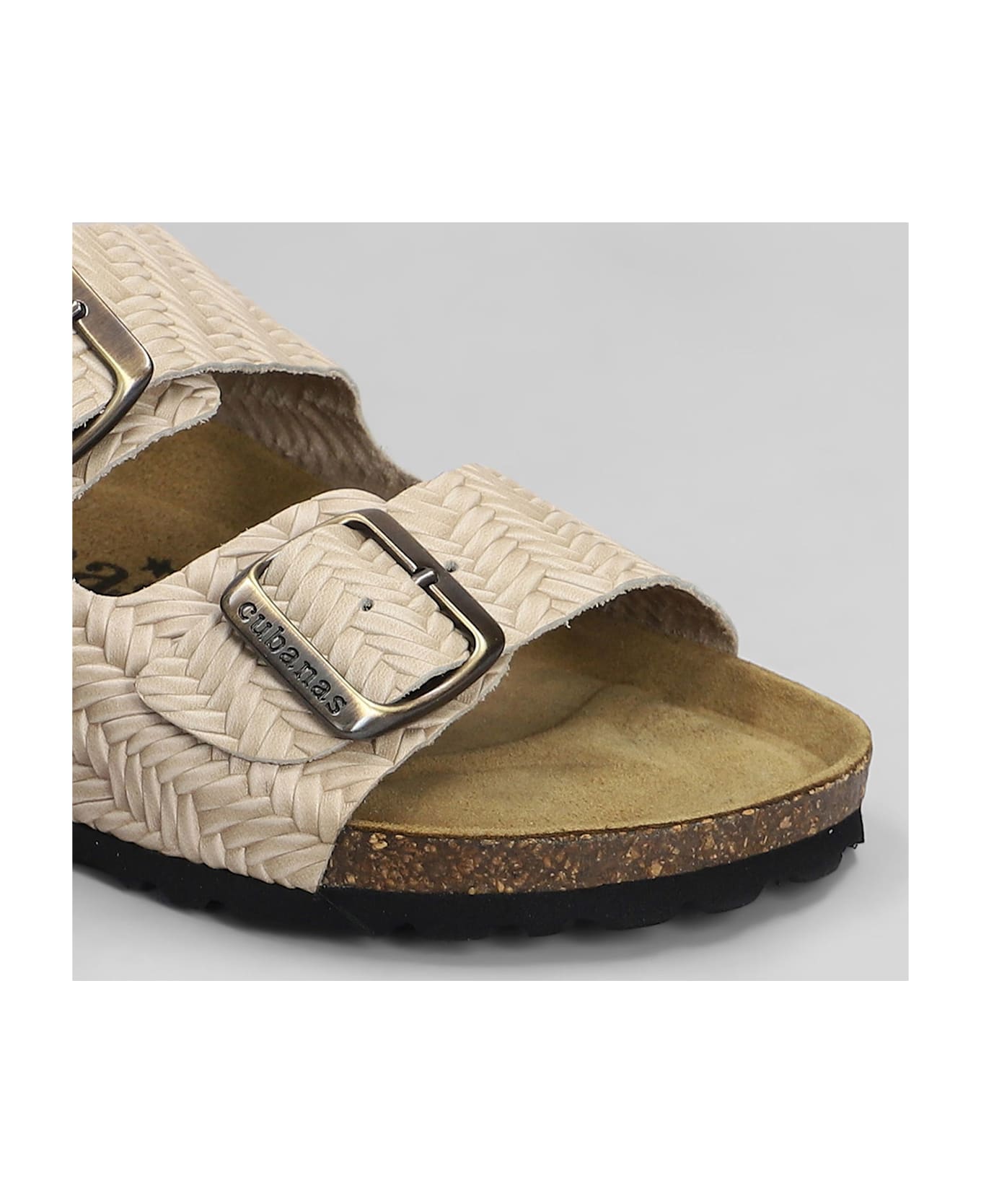 Cubanas Amalia Flats In Beige Leather - beige
