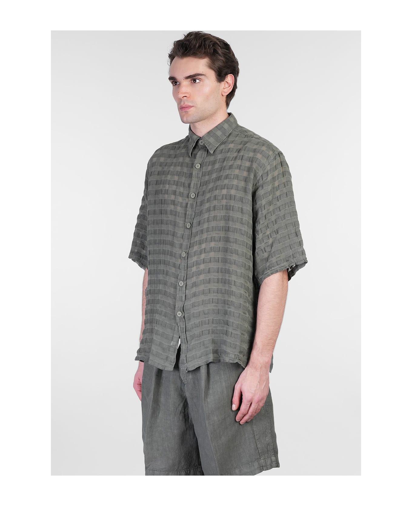 costumein Stefano Shirt In Green Linen - green