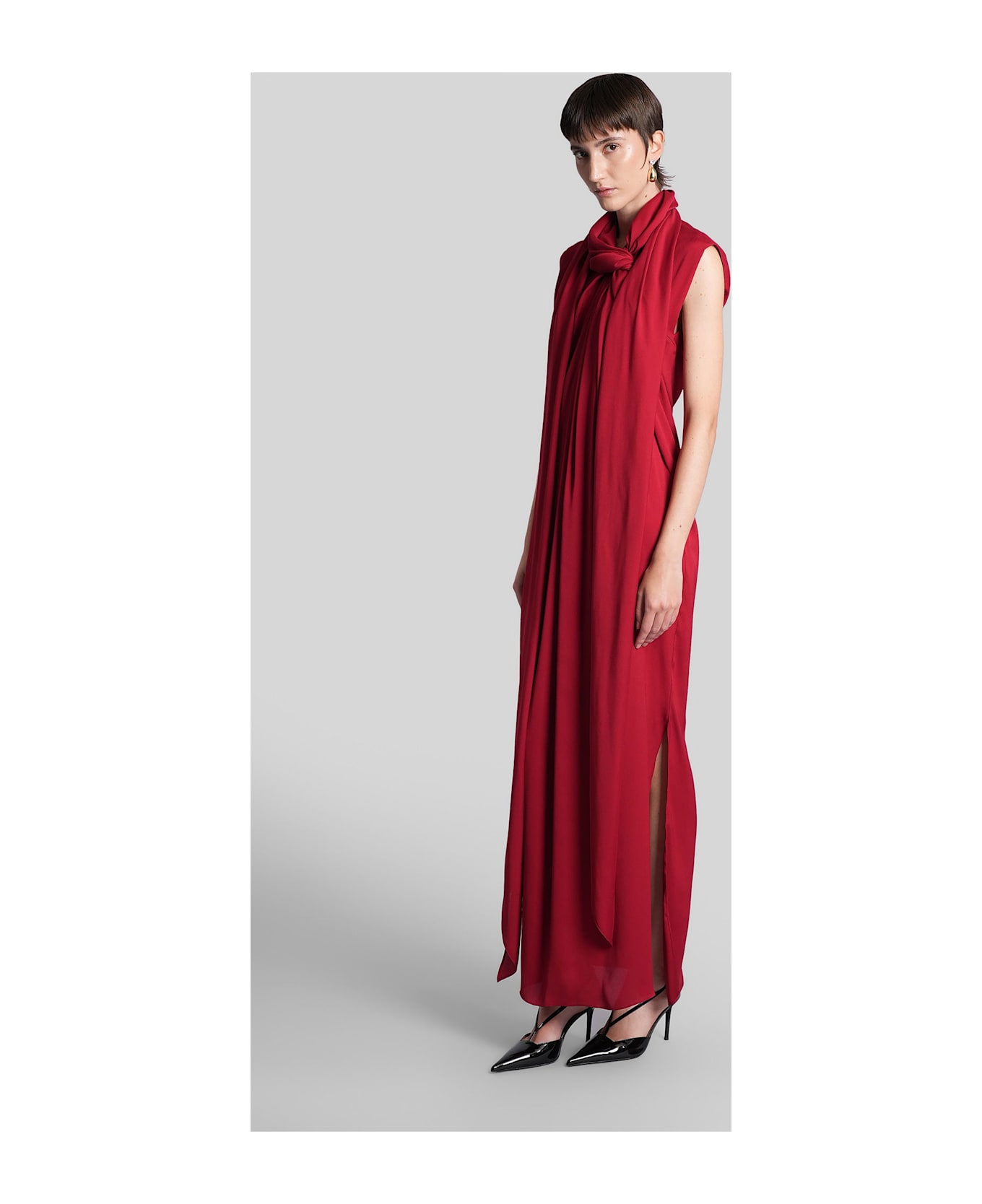 Lanvin Long Dress In Red Polyester - red