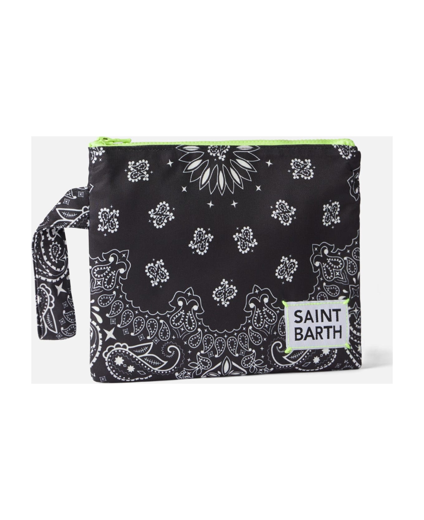 MC2 Saint Barth Pareasy Nylon Pochette With Bandanna Print - BLACK