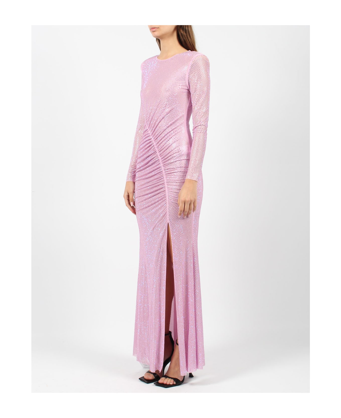 self-portrait Rhinestone Mesh Maxi Dress - Pink & Purple ワンピース＆ドレス