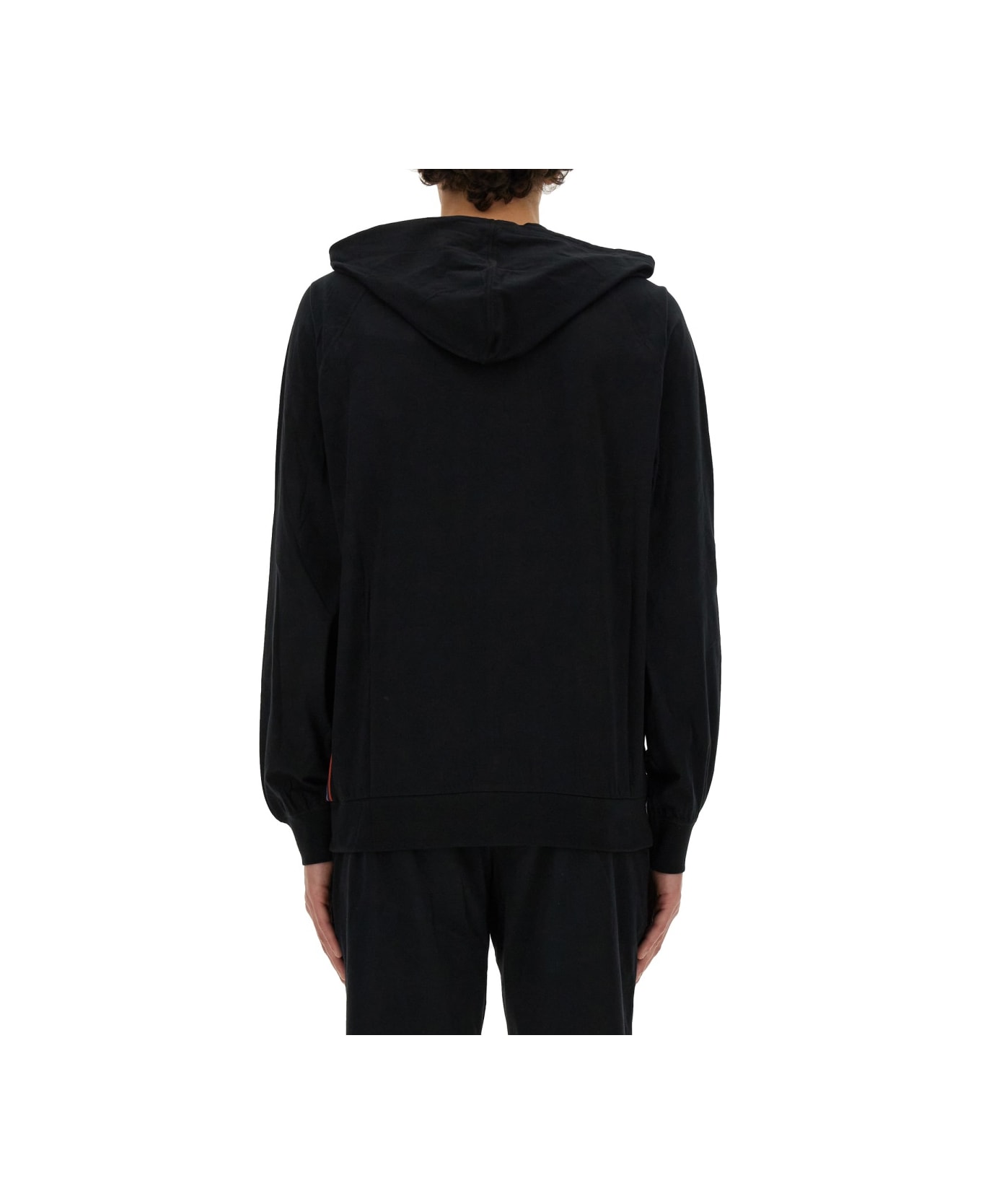 Paul Smith Hoodie With Logo Patch - BLACK フリース