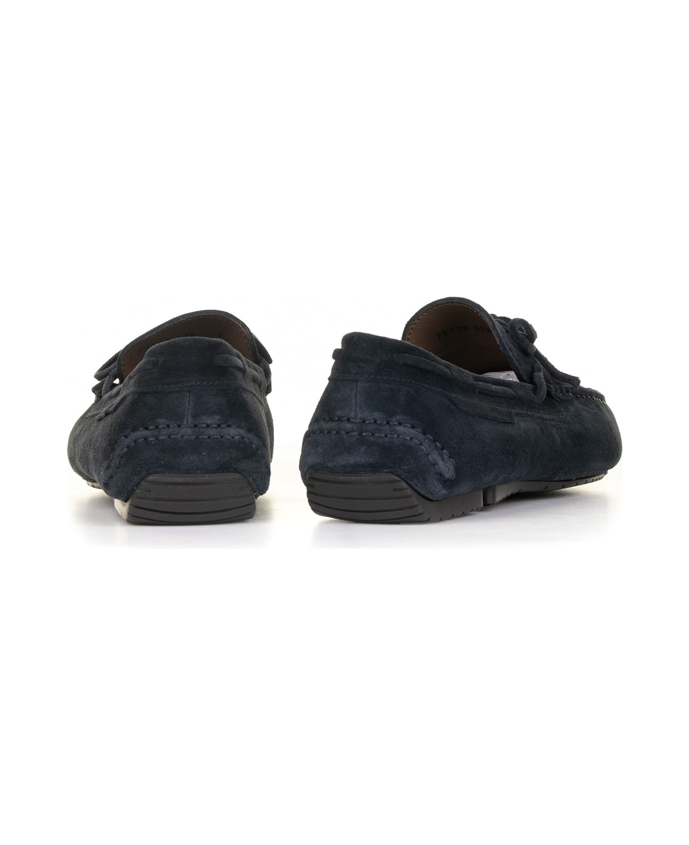Fratelli Rossetti One Moccasin In Navy Blue Suede - MARINE