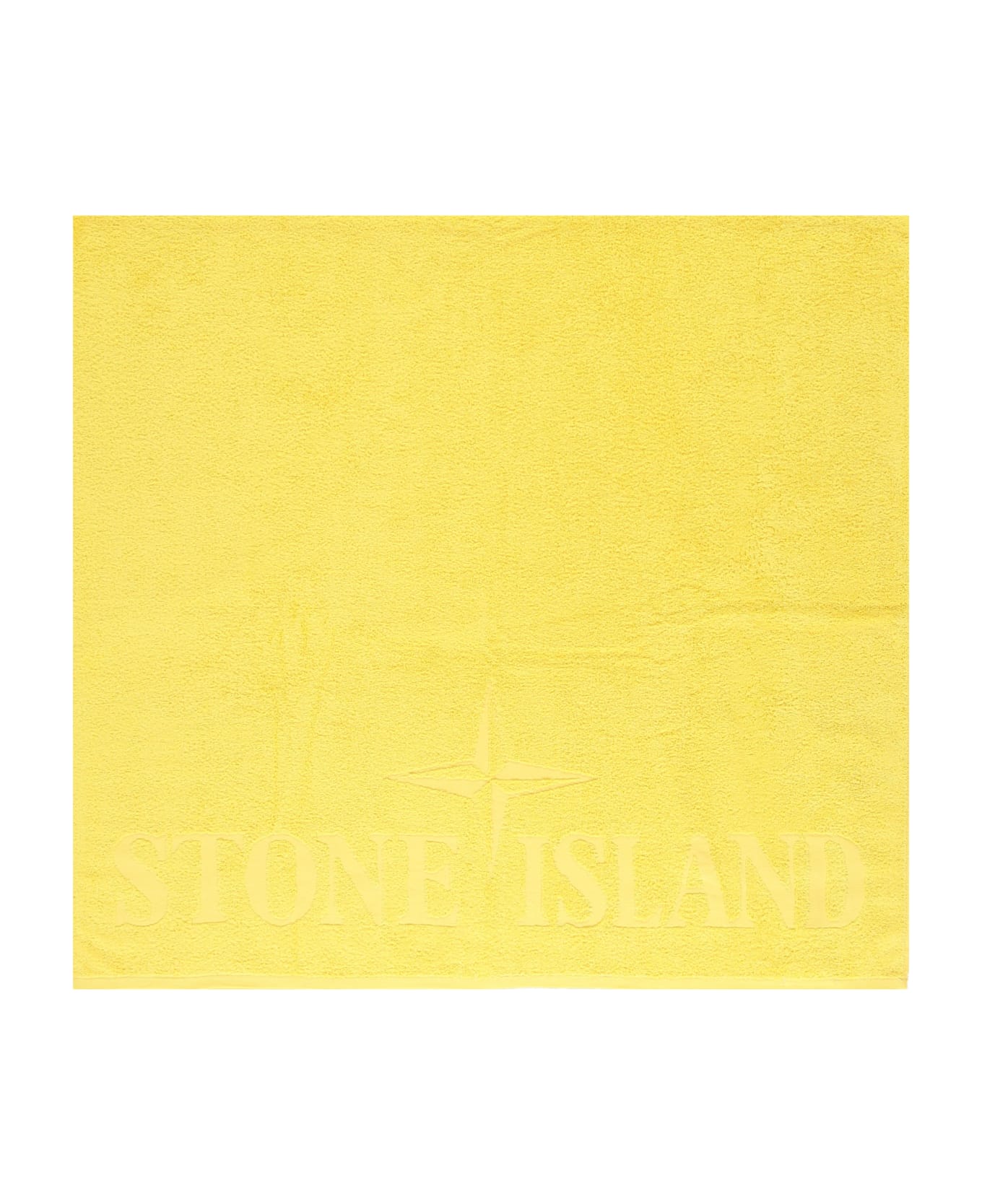 Stone Island Cotton Beach Towel - Yellow