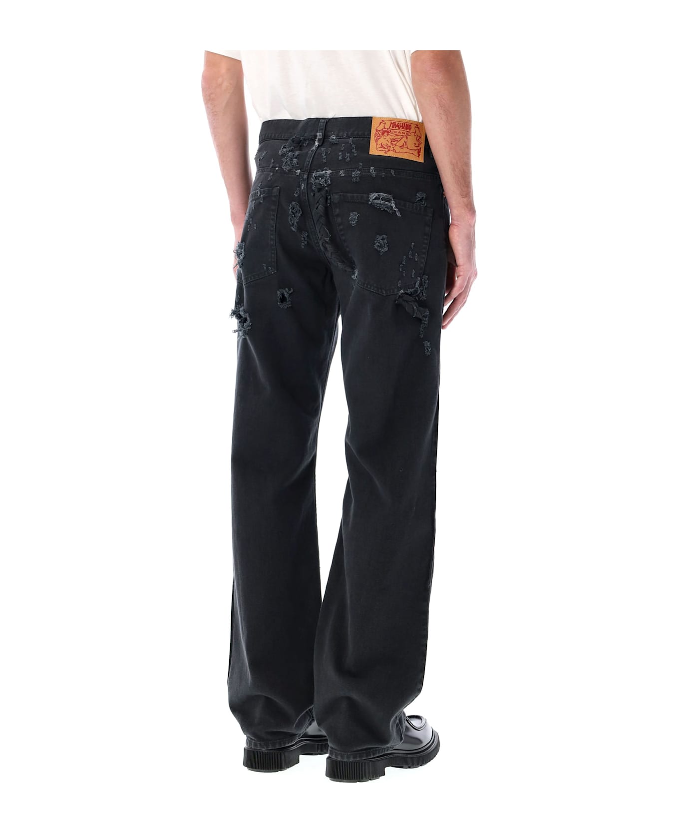 Magliano Braided Back Denim Jeans - BLACK