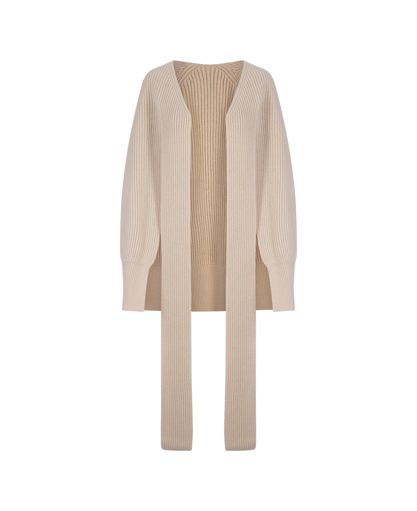 Jil Sander Ribbed Structured Cape In Coconut White - White
