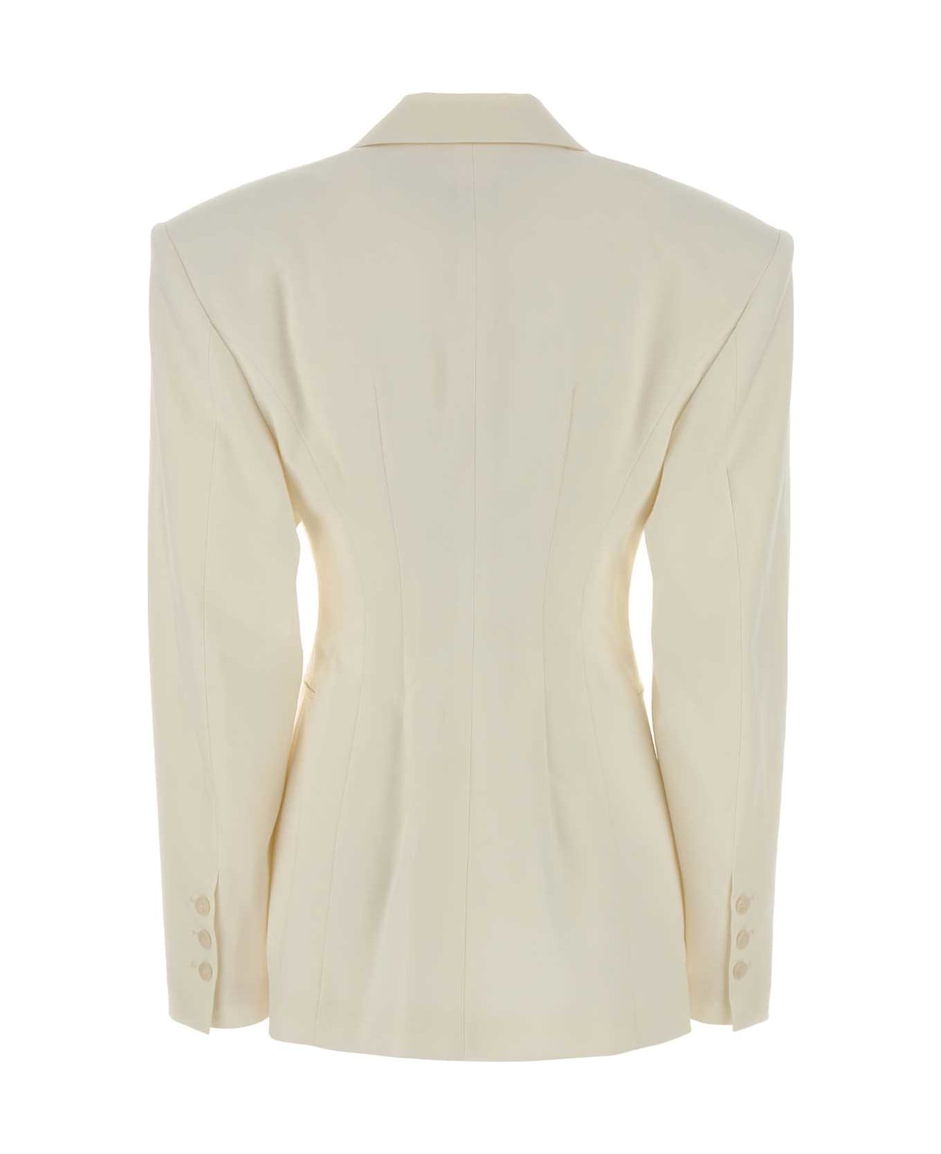 The Andamane White Stretch Polyester Blend Blazer - IVORY