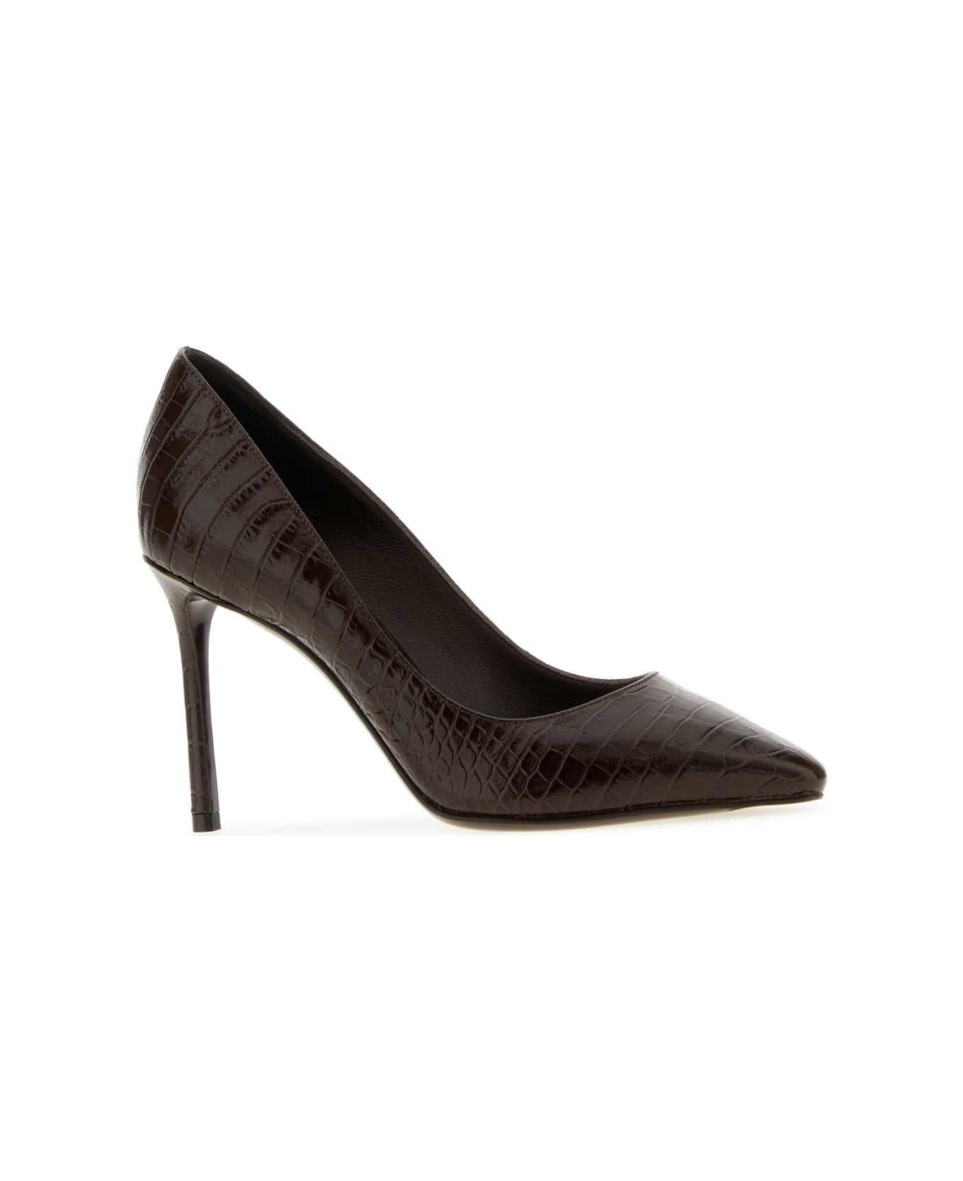 Jimmy Choo Chocolate Leather Romy 85 Pumps - CHOCOLATE