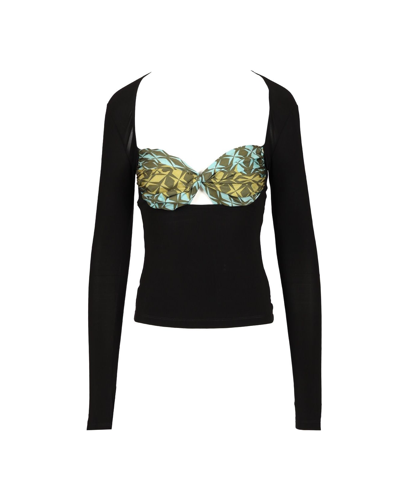 Marine Serre Braided Tight Top - Black