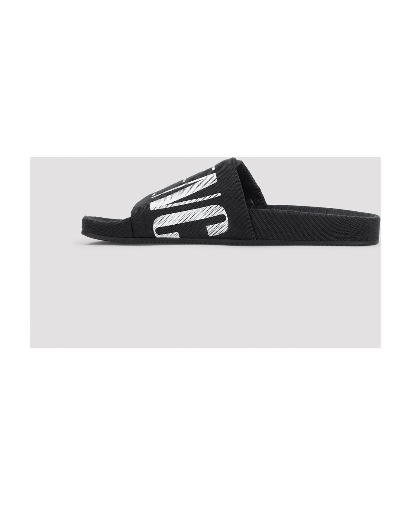 Balenciaga Furry Sandals - Black White