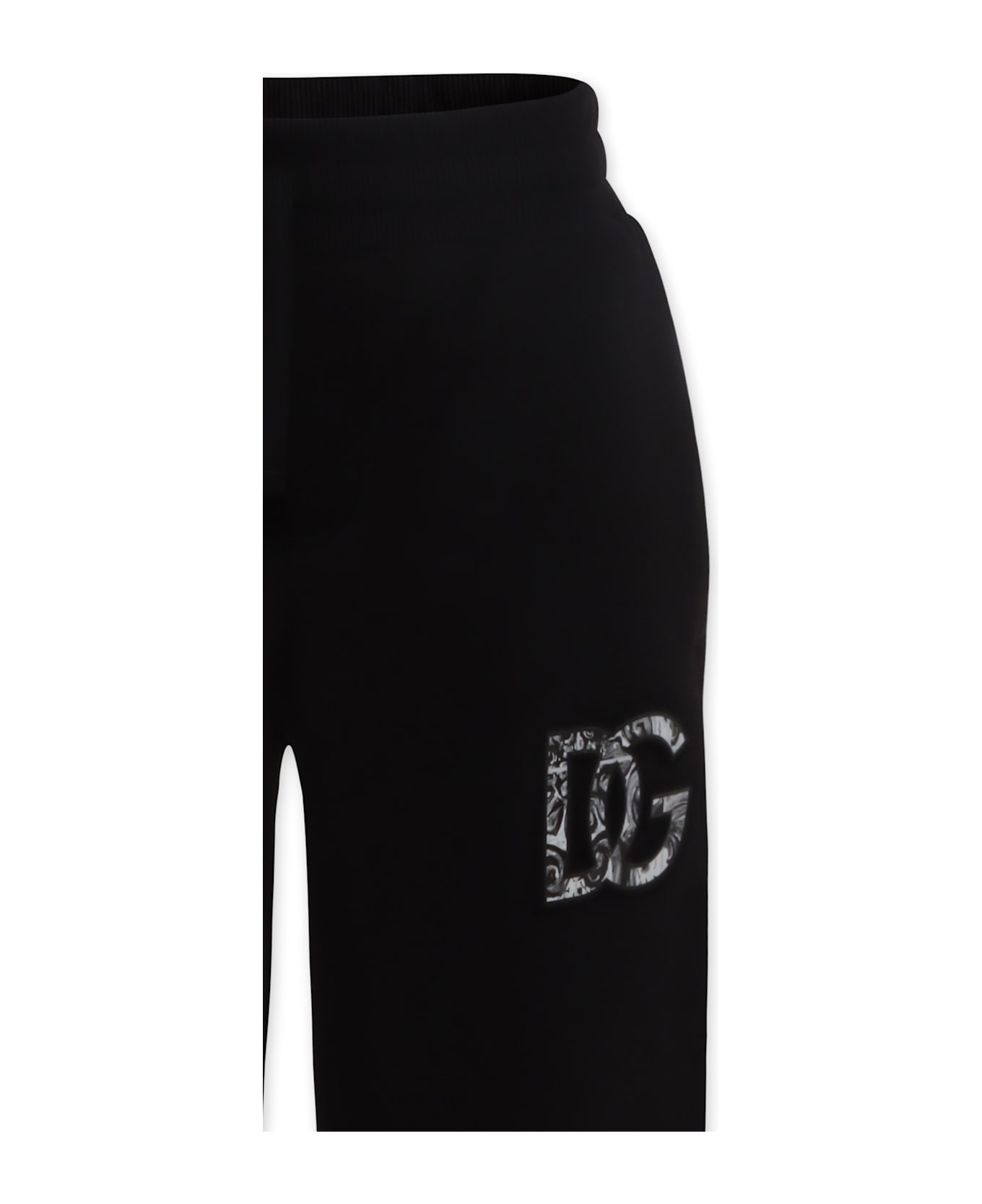Dolce 
Gabbana Black Trousers For Kids With Logo - Black
