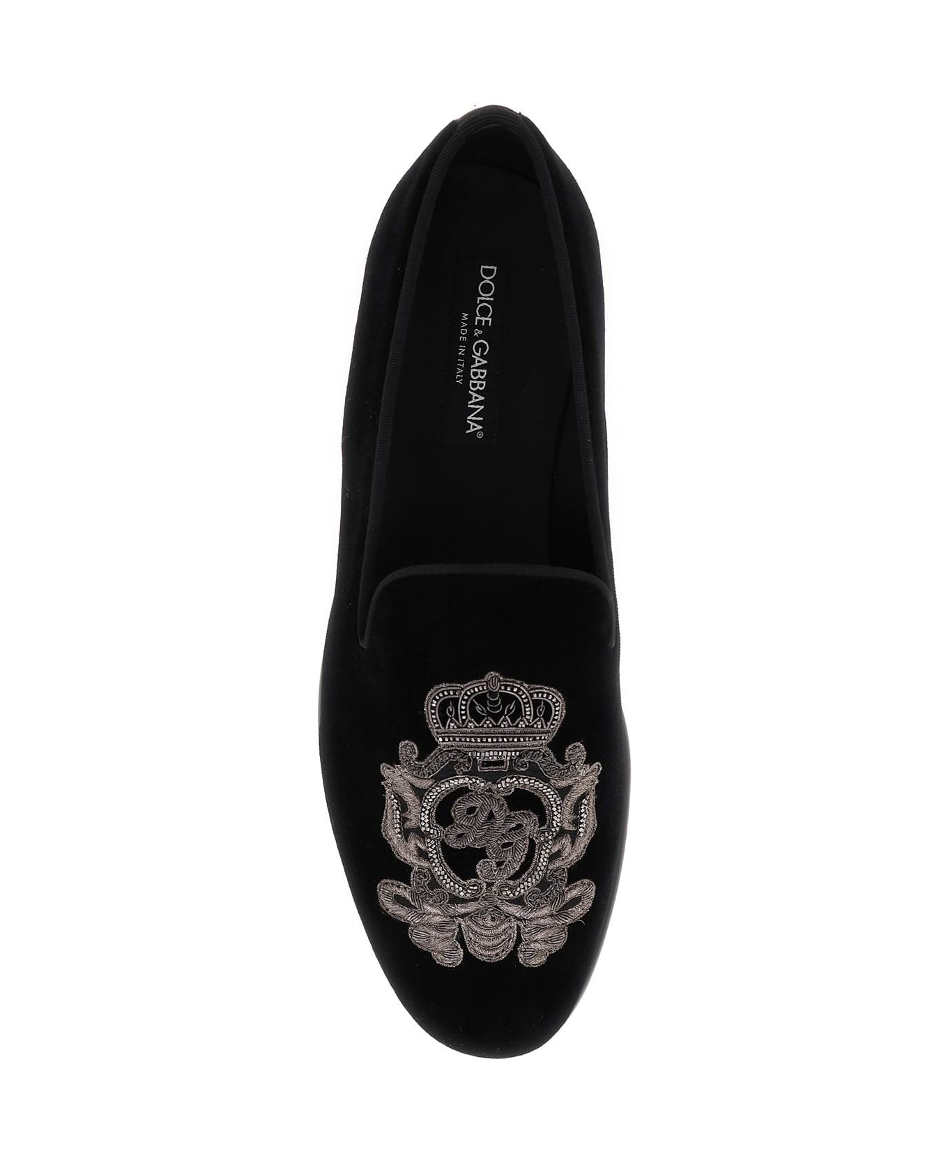 Dolce & Gabbana Velvet Loafers - Black ローファー＆デッキシューズ