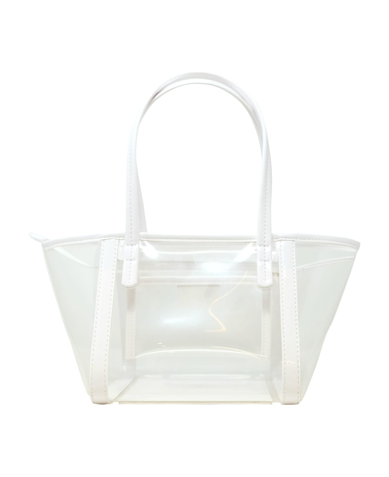 BY FAR Bar Tote Transparent White Pu Handbag - WHITE トートバッグ
