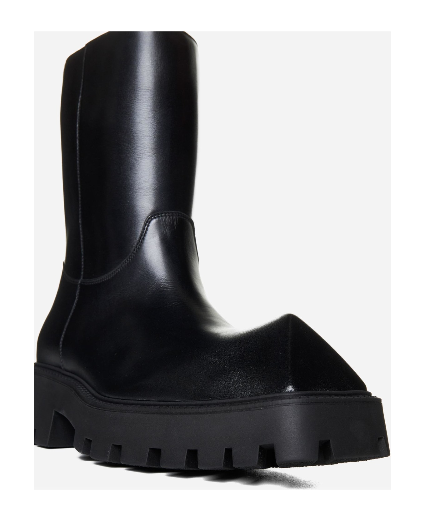 Balenciaga Rhino Leather Ankle Boots - Black