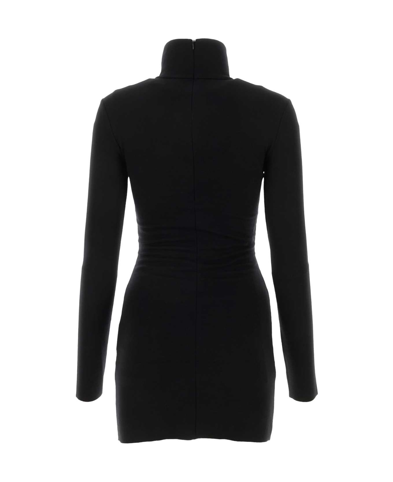 Ami Alexandre Mattiussi Black Stretch Lyocell Blend Mini Dress - Black