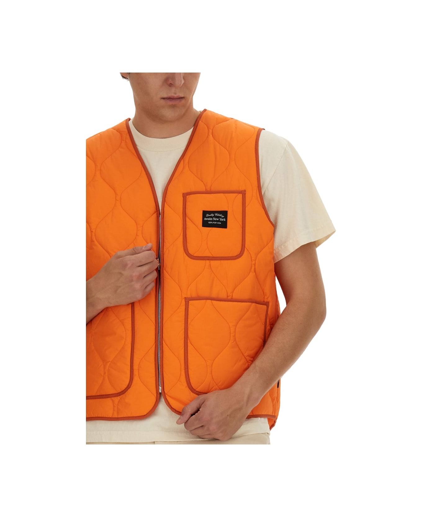 Awake NY Vests With Logo - ORANGE