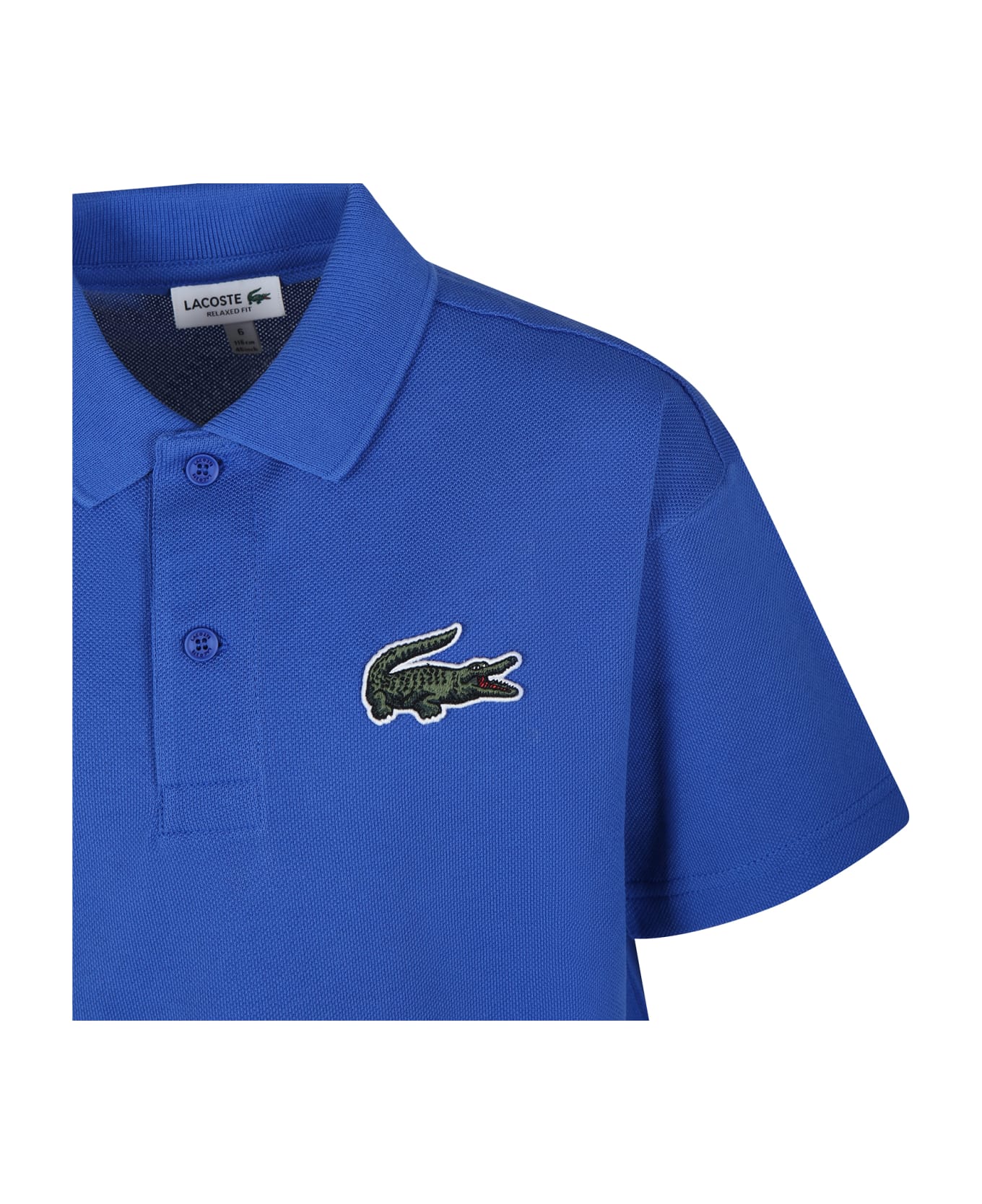 Lacoste Light Blue Polo Shirt For Boy With Crocodile - Light Blue Tシャツ＆ポロシャツ
