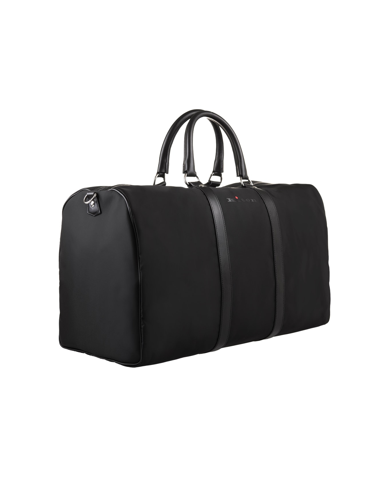 Kiton Black Travel Bag With Logo - Black