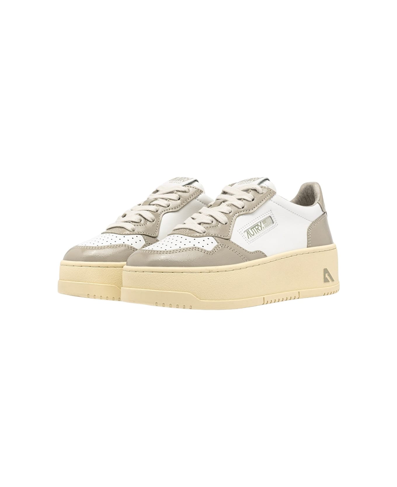 Autry Platform Low Lea Pat Wht Pltaupe - Wht Pltaupe