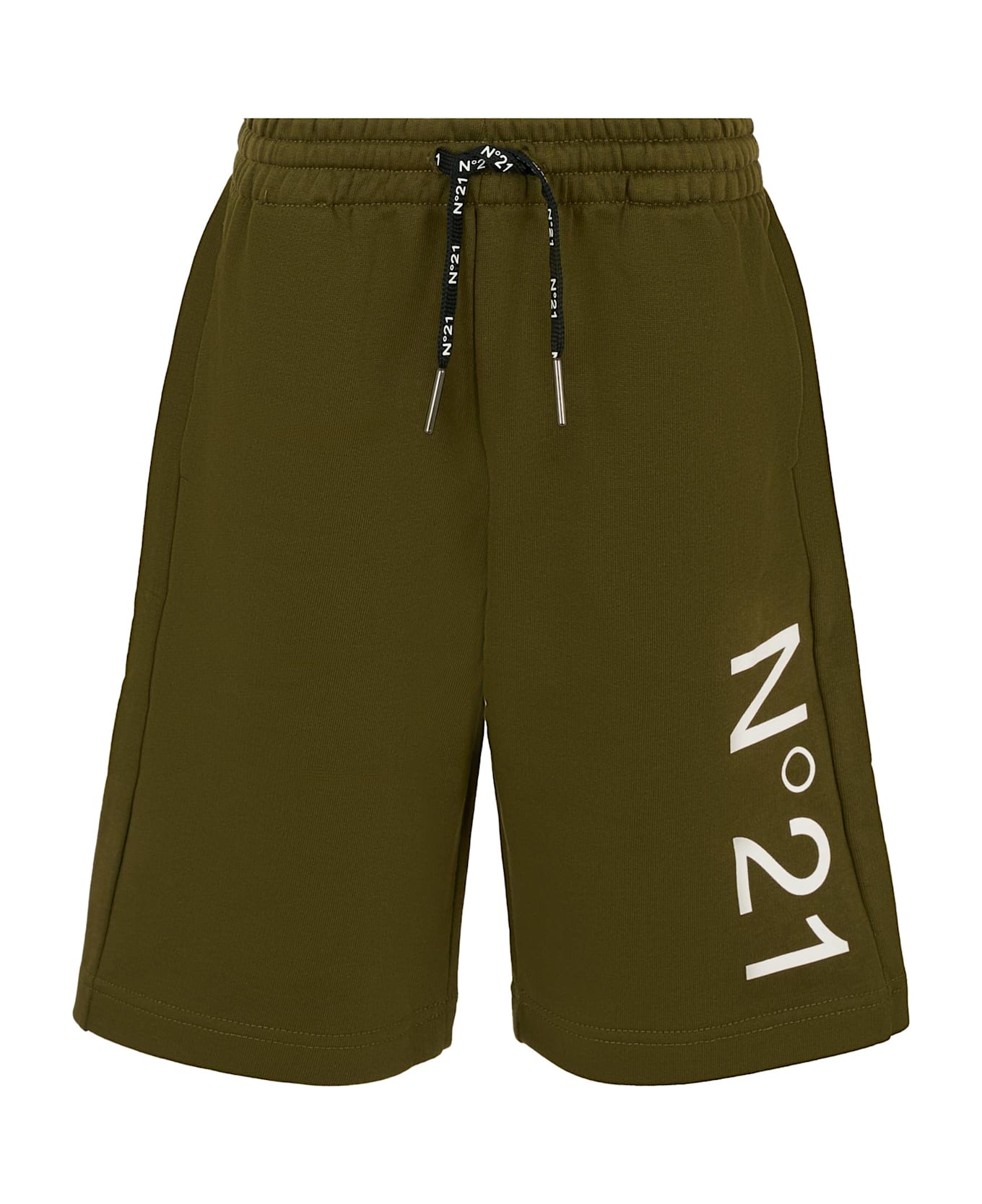 N.21 Green Shorts For Boy With Logo - Green ボトムス