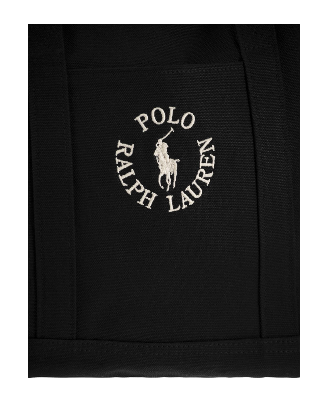 Polo Ralph Lauren Cotton Duffle Bag With Embroidered Logo - Black