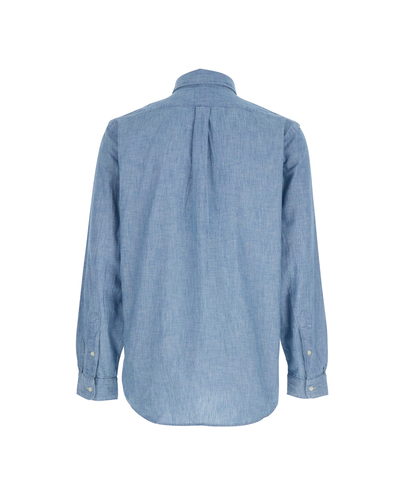 Ralph Lauren Light-blue Shirt With Cavallino Embroidery On The Front In Cotton Man - chambray