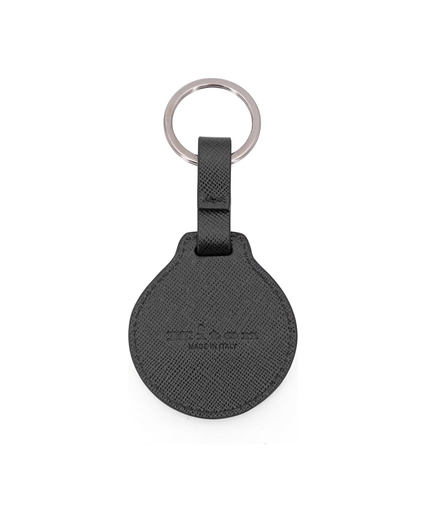 Kiton Leather Key Ring - Black