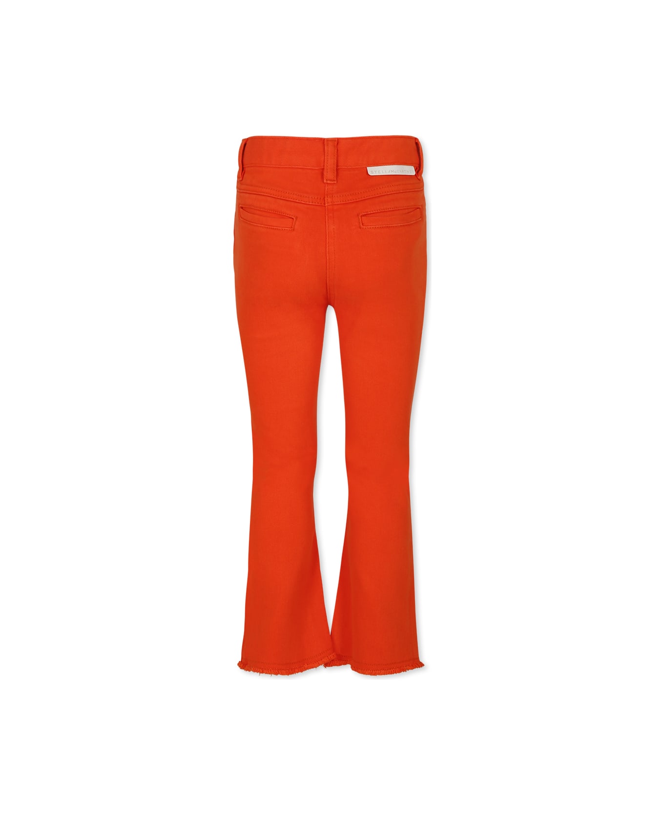 Stella McCartney Kids Orange Trousers For Girl With Logo - Orange