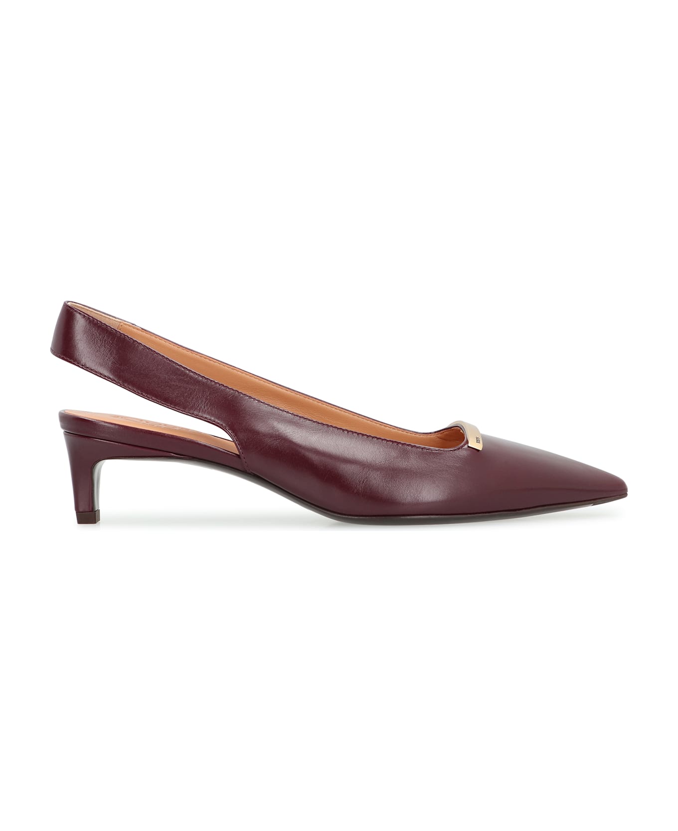 Tod's Leather Slingback Pumps - Burgundy