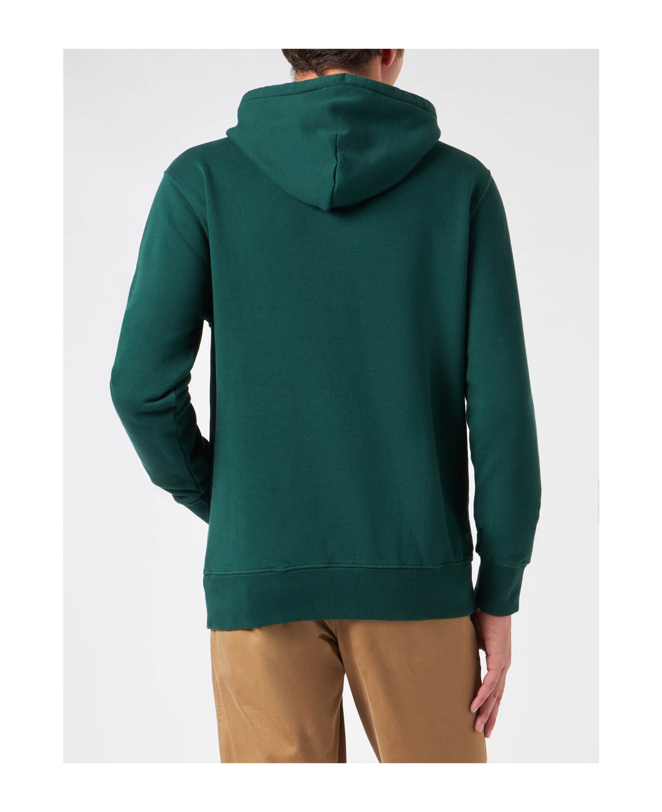 MC2 Saint Barth Man Green Hoodie With Saint Barth Patch - GREEN