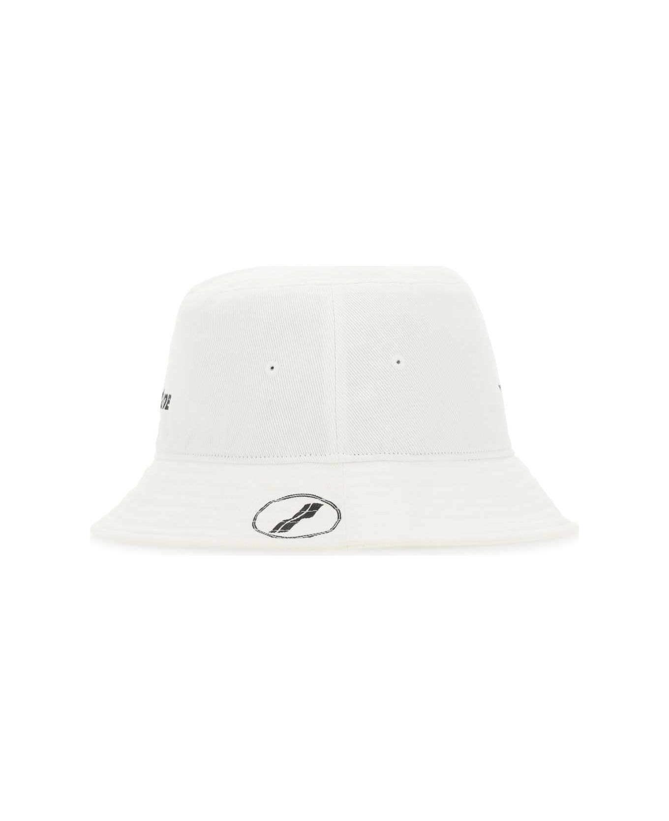 WE11 DONE White Cotton Bucket Hat - WHITE 帽子