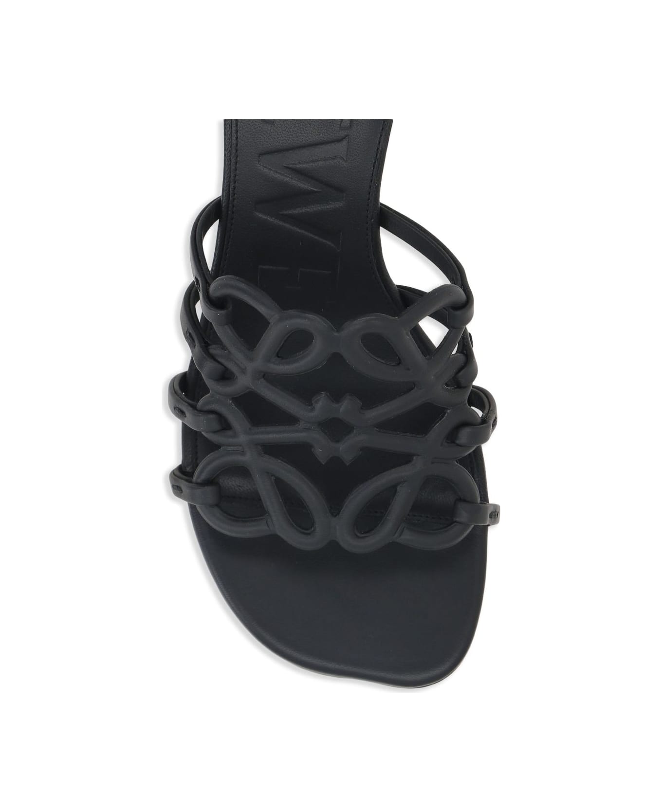 Loewe Petal Anagram Leather Sandals - Black