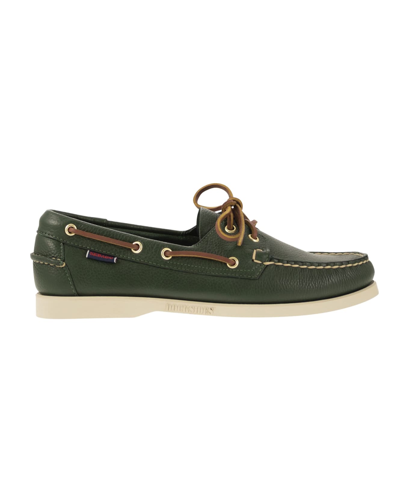 Sebago Portland - Moccasin With Grained Leather - Green