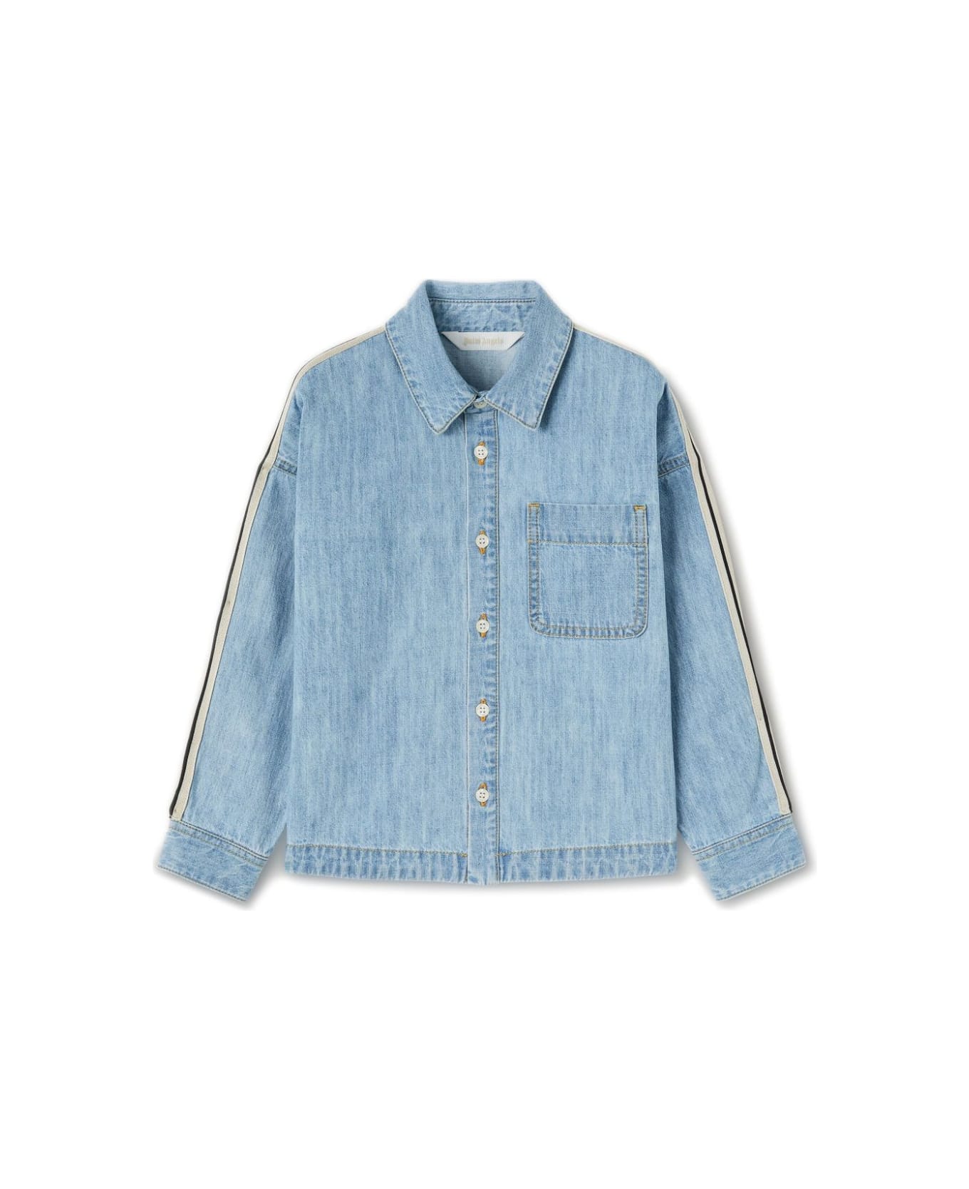 Palm Angels Overlo Track Chambray Osshirt - Blue Blue シャツ