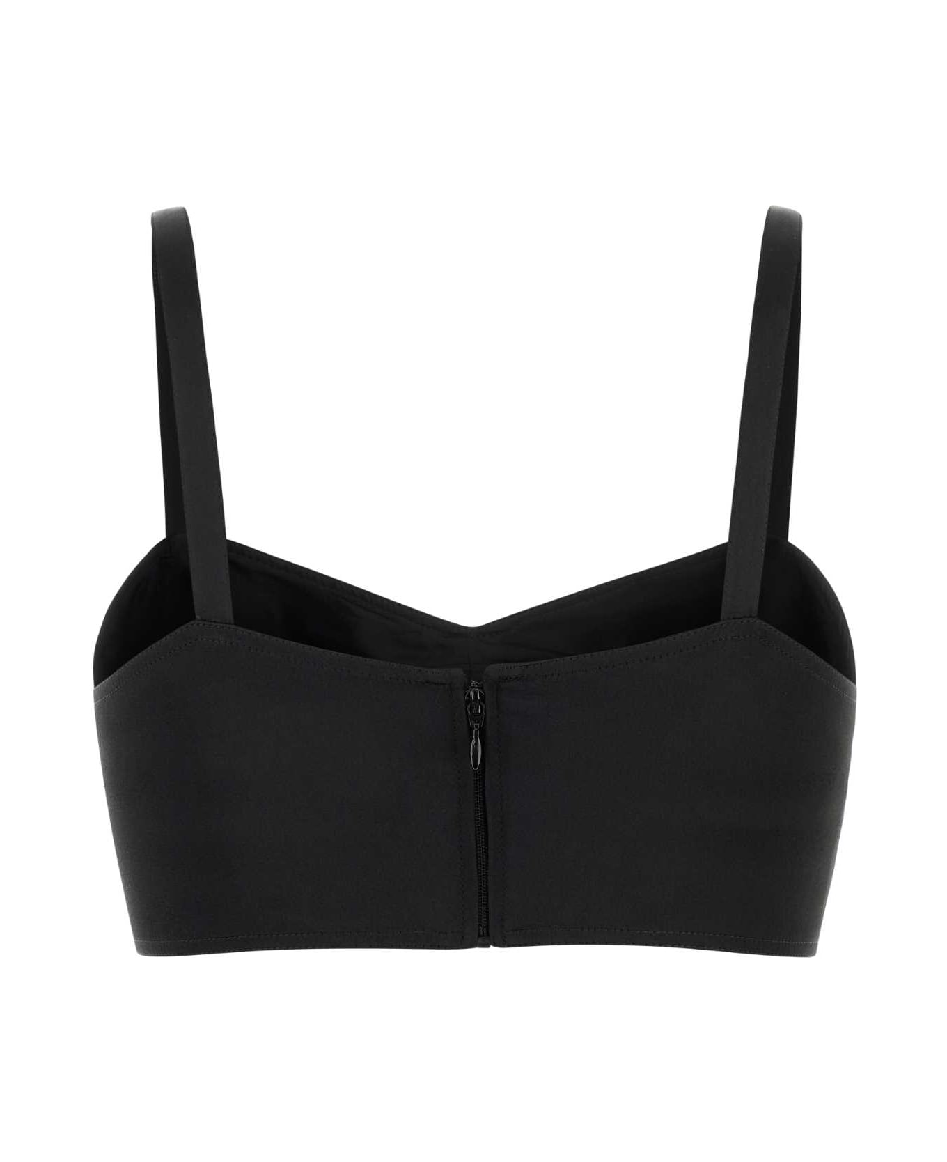 Prada Black Satin Crop-top - NERO