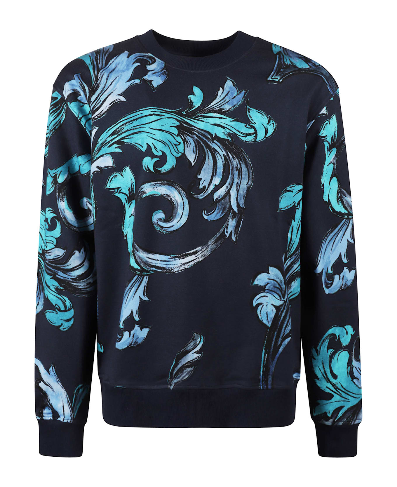 Versace Jeans Couture Printed Rib Sweatshirt - Ocean