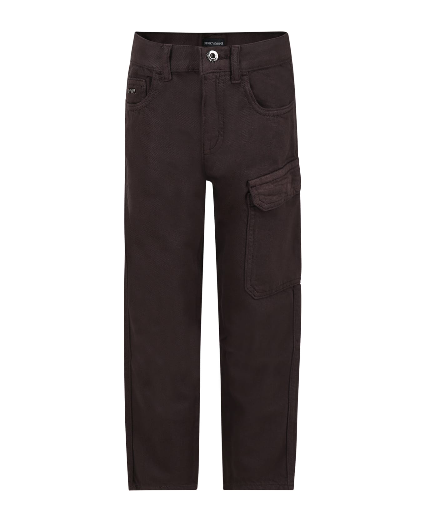 Emporio Armani Brown Trousers For Boy With Eagle - China Ting