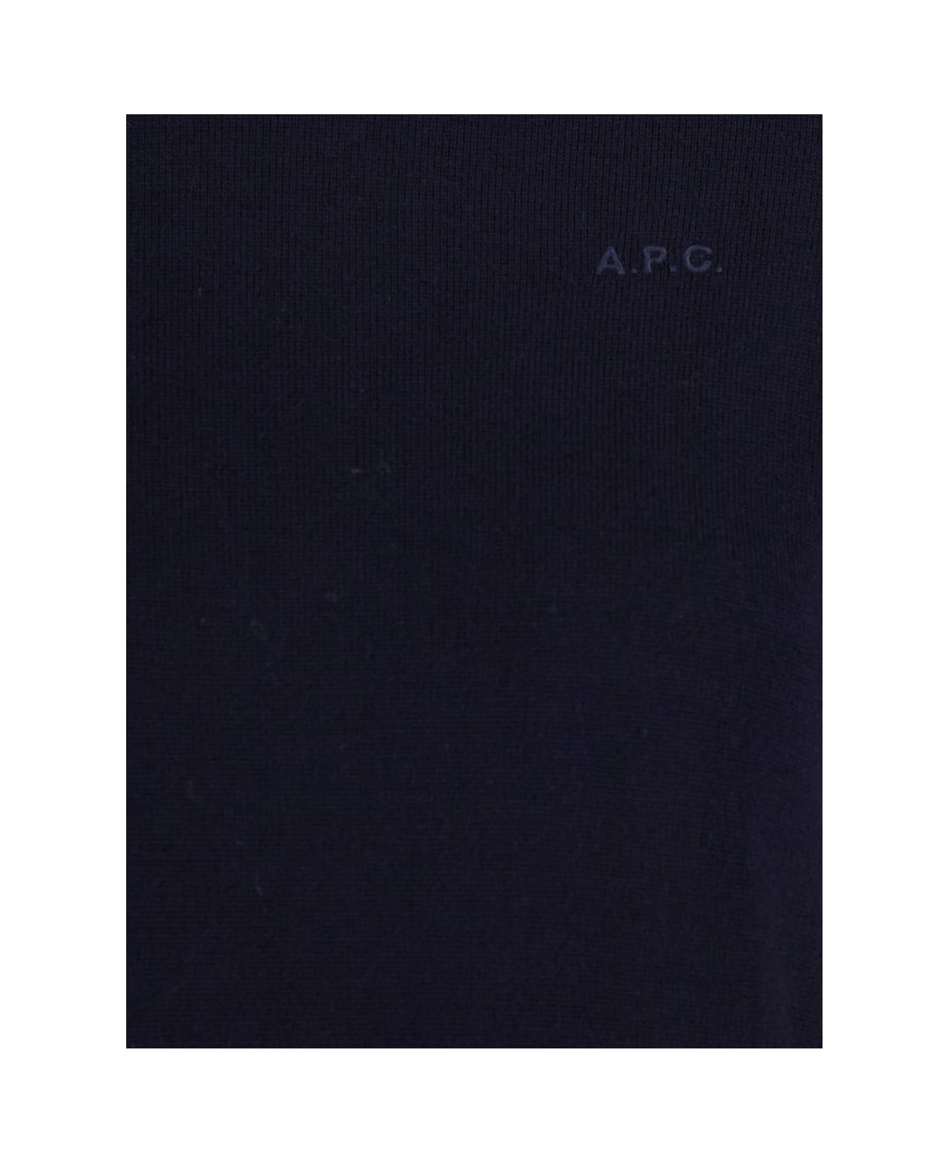 A.P.C. High Neck Sweater With Logo Embroidery - Blu