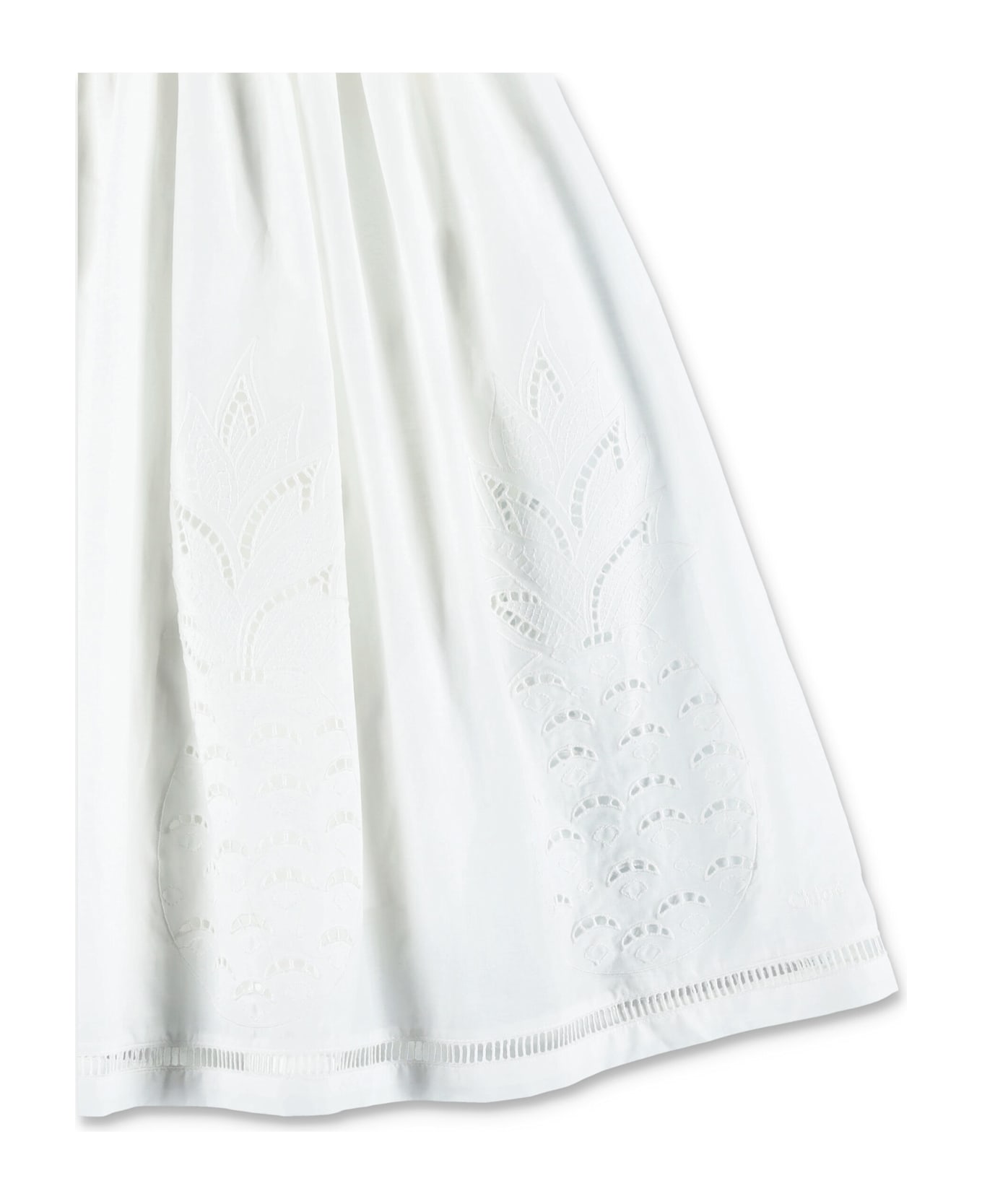 Chloé Kid - Embroidered Dress - WHITE