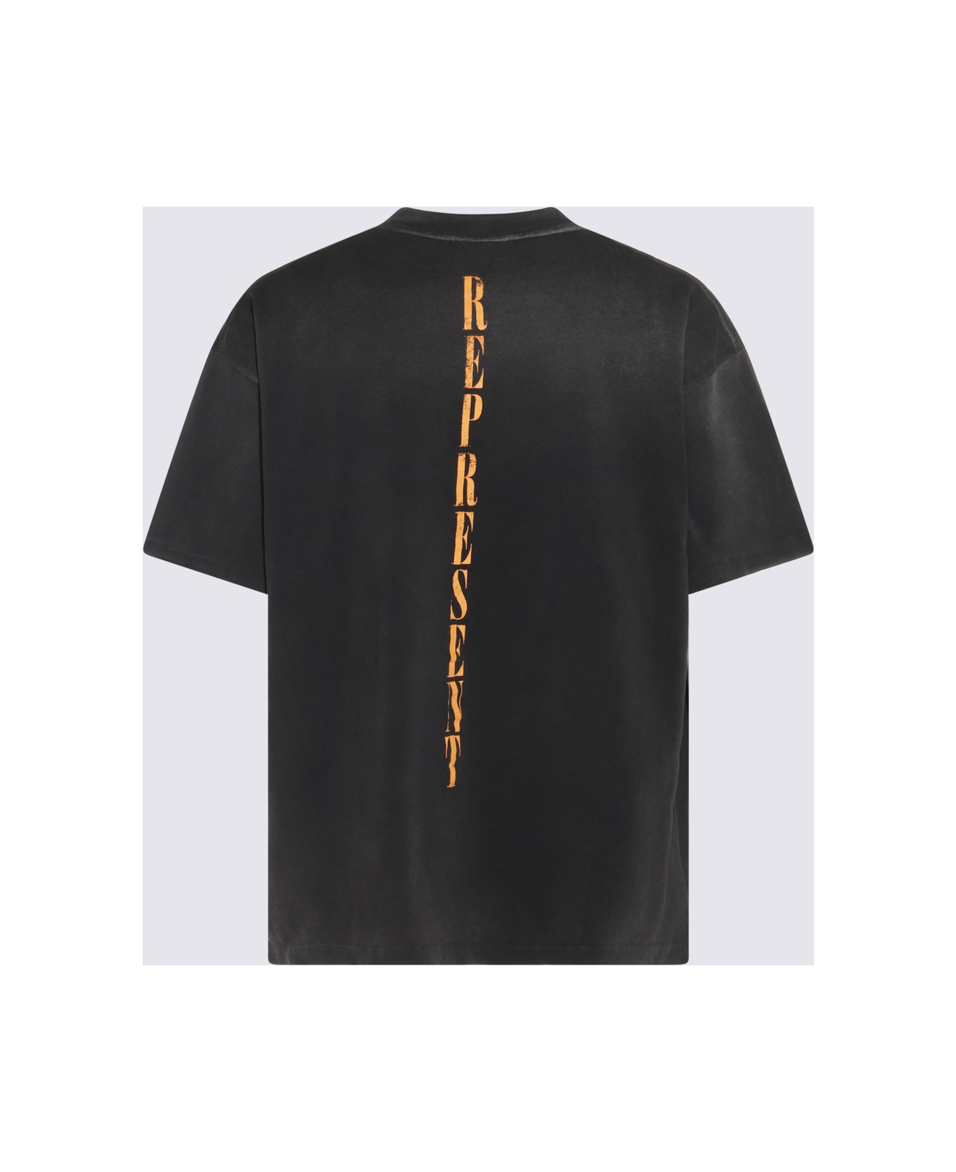 REPRESENT Black Cotton T-shirt - AGED BLACK
