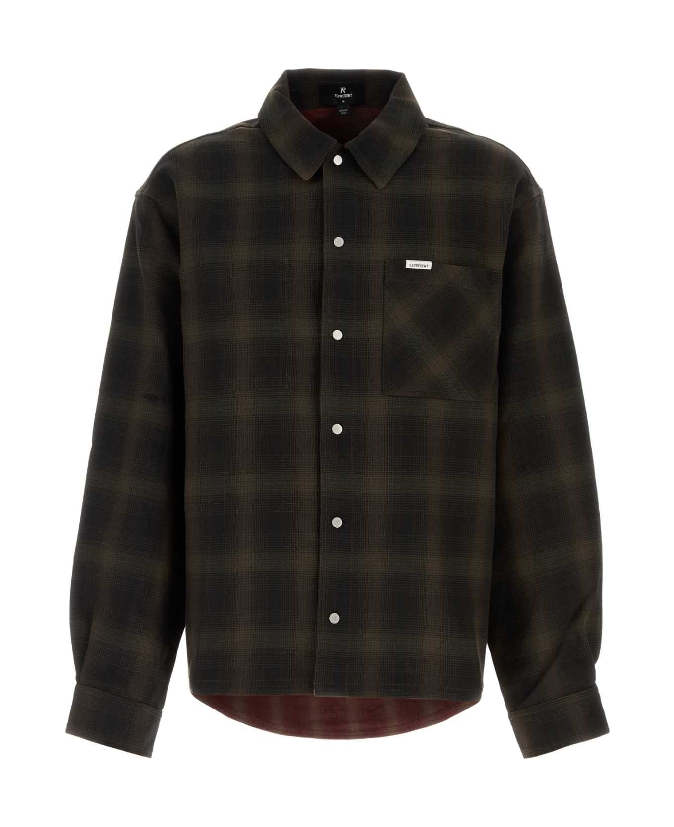 REPRESENT Embroidered Cotton Reversbile Shirt - NERO