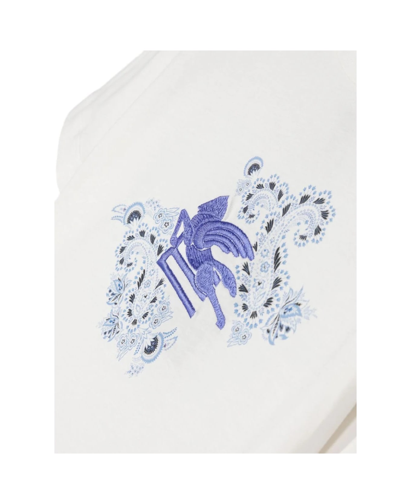 Etro White T-shirt With Light Blue Pegasus Motif - Blue Tシャツ＆ポロシャツ