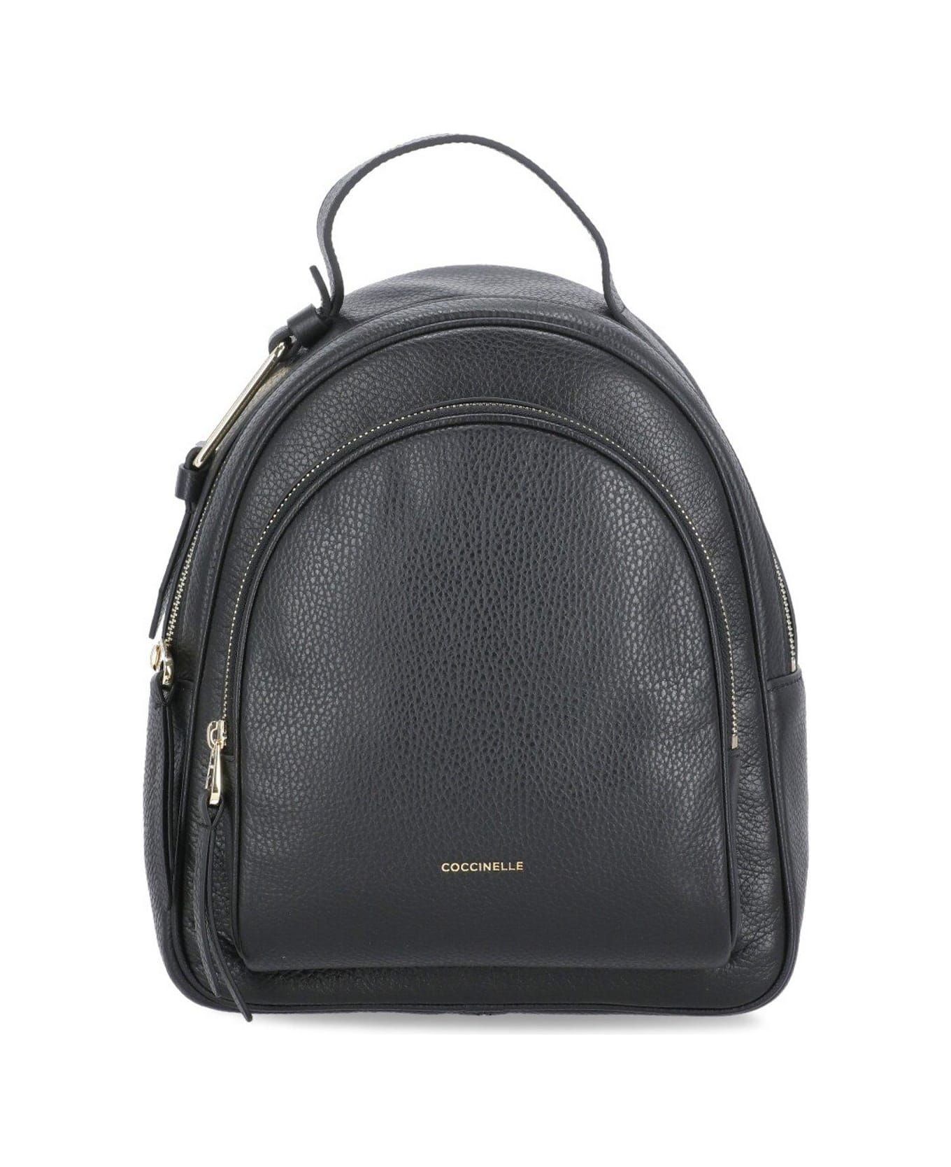 Coccinelle Malory Zipped Medium Backpack - Noir