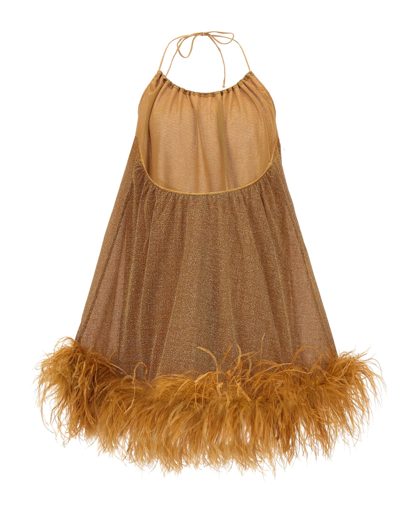 Oseree 'lumiere Plumage' Dress - Toffee