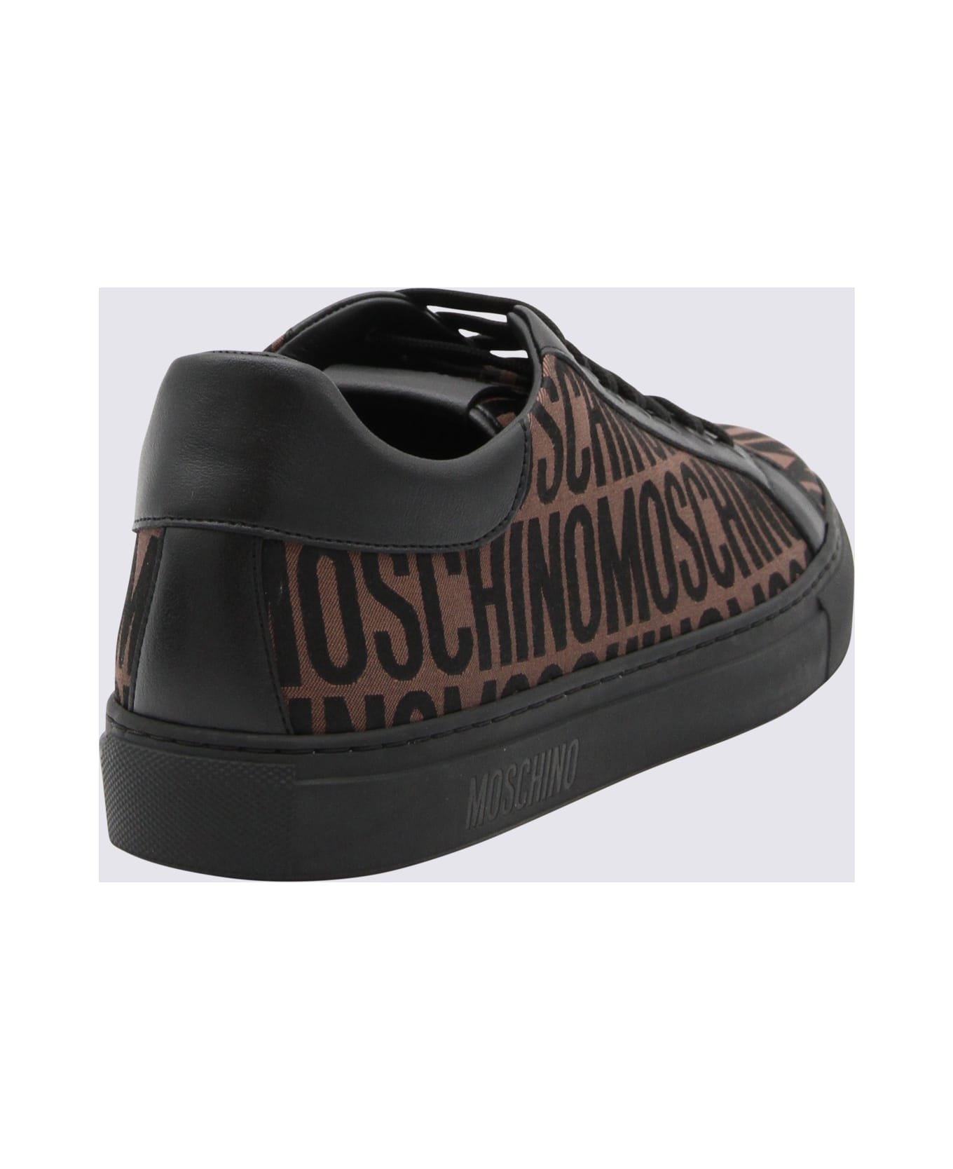 Moschino Brown All Over Logo Sneakers - Brown スニーカー