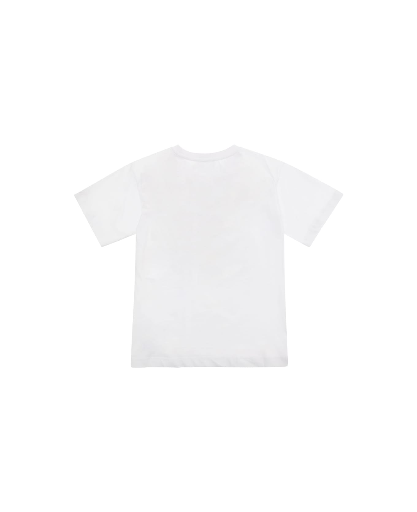 Moschino White T-shirt With Teddy Bear Print In Cotton Boy - Bianco