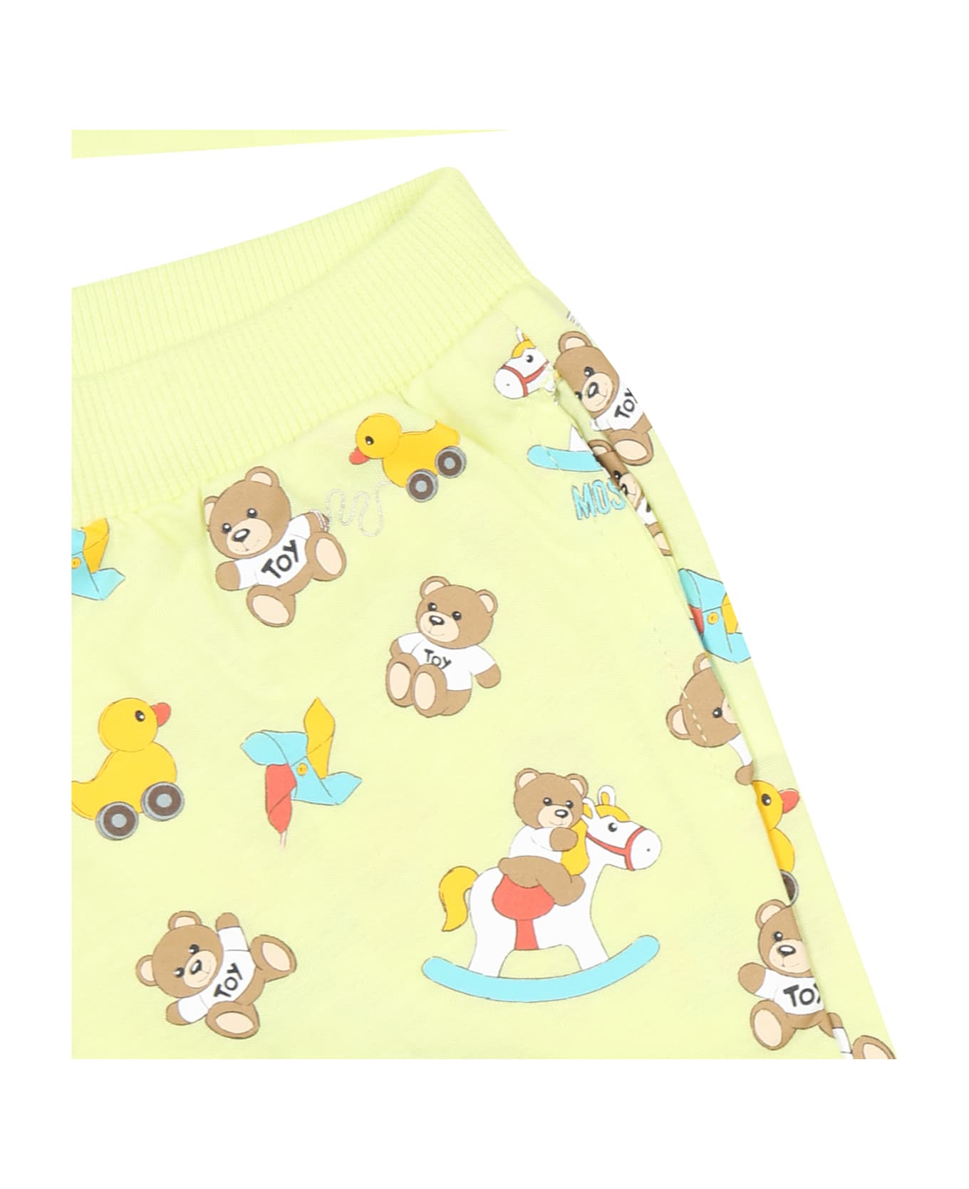Moschino Yellow Suit For Baby Boy With Teddy Bear And Pinwheel - Yellow ボトムス